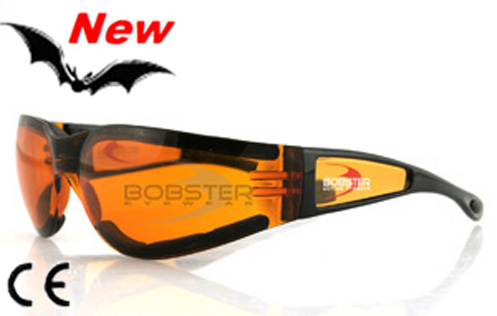 Shield II, Black Frame Amber Lens Sunglasses, by Bobster
